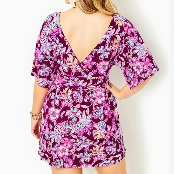 Lilly Pulitzer Parigi Romper Tropical Cherry - Picture 2 of 9